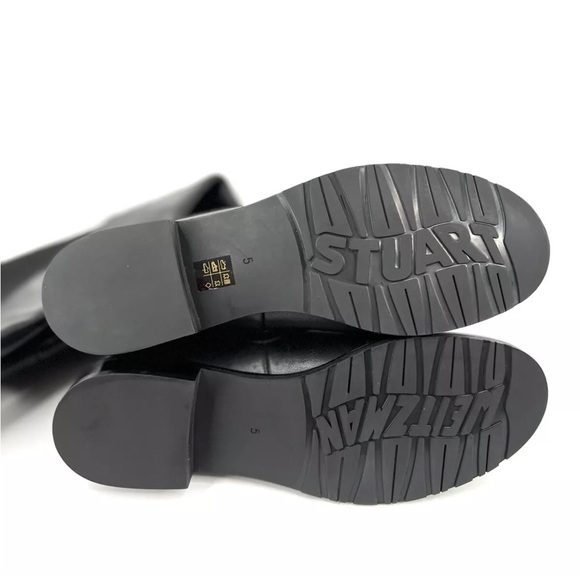 STUART WEITZMAN LANGDON OVER THE KNEE BLACK LEATHER STRETCH BOOTS SIZE US 5 - Picture 6 of 9